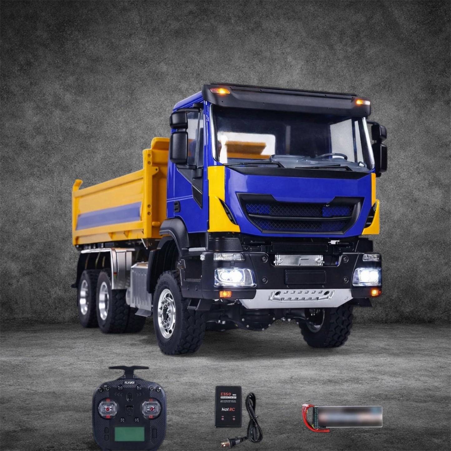 LESU 1/14 RC Hydraulic Dump Truck 3-way Metal 6x6 Radio Control Tipper Car Model