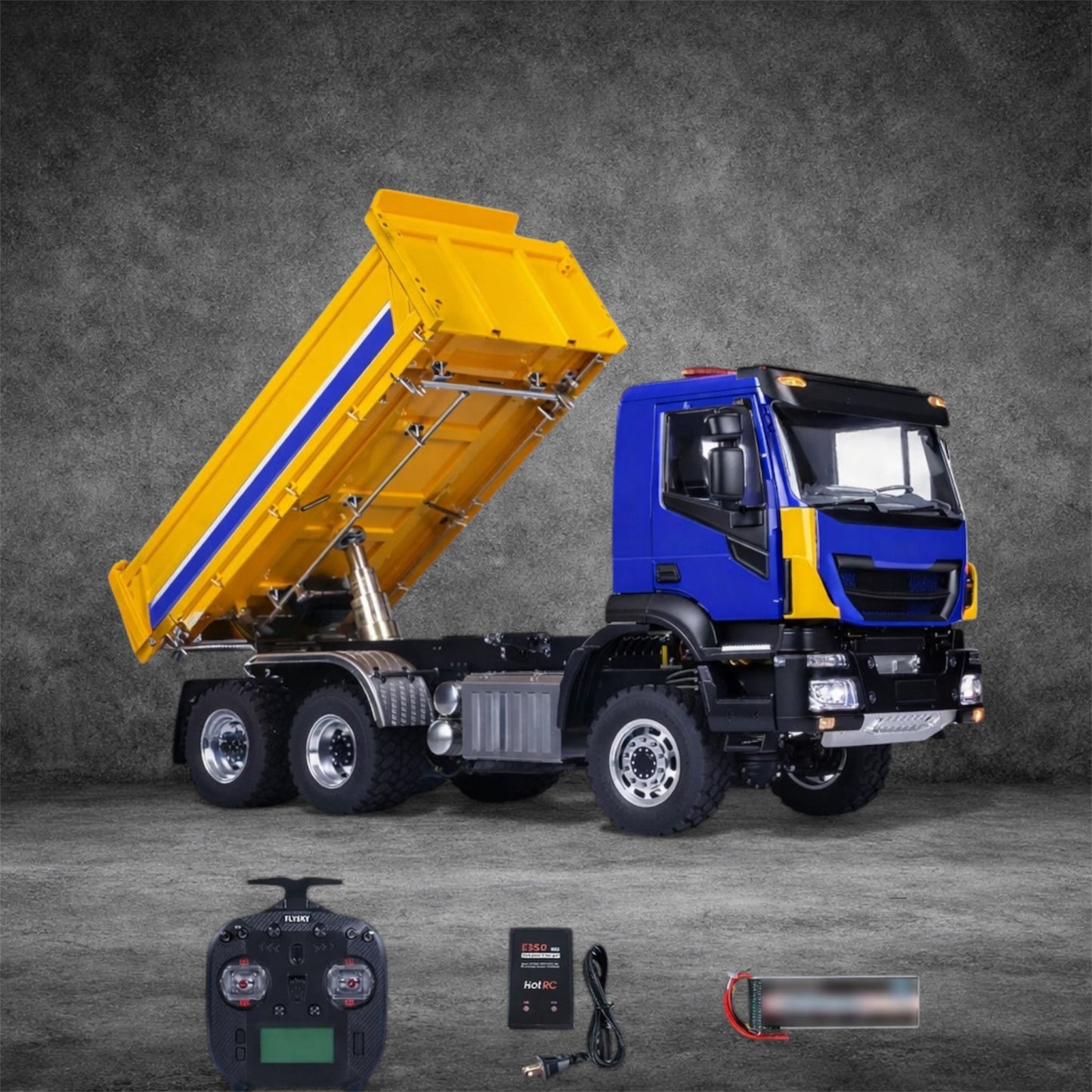 LESU 1/14 RC Hydraulic Dump Truck 3-way Metal 6x6 Radio Control Tipper Car Model