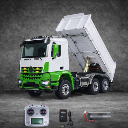 LESU Metal 1:14 RC Hydraulic Dump Truck 6x6 3-way Remote Control Tipper Cars