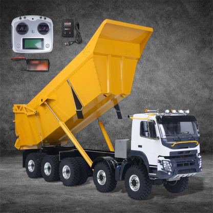 US Stock 219 3Speed RTR 114 Hydraulic Dump Metal RC Truck 10X10 10X6 RC Tipper | Realistic Remote Control Hydraulic Dump Truck