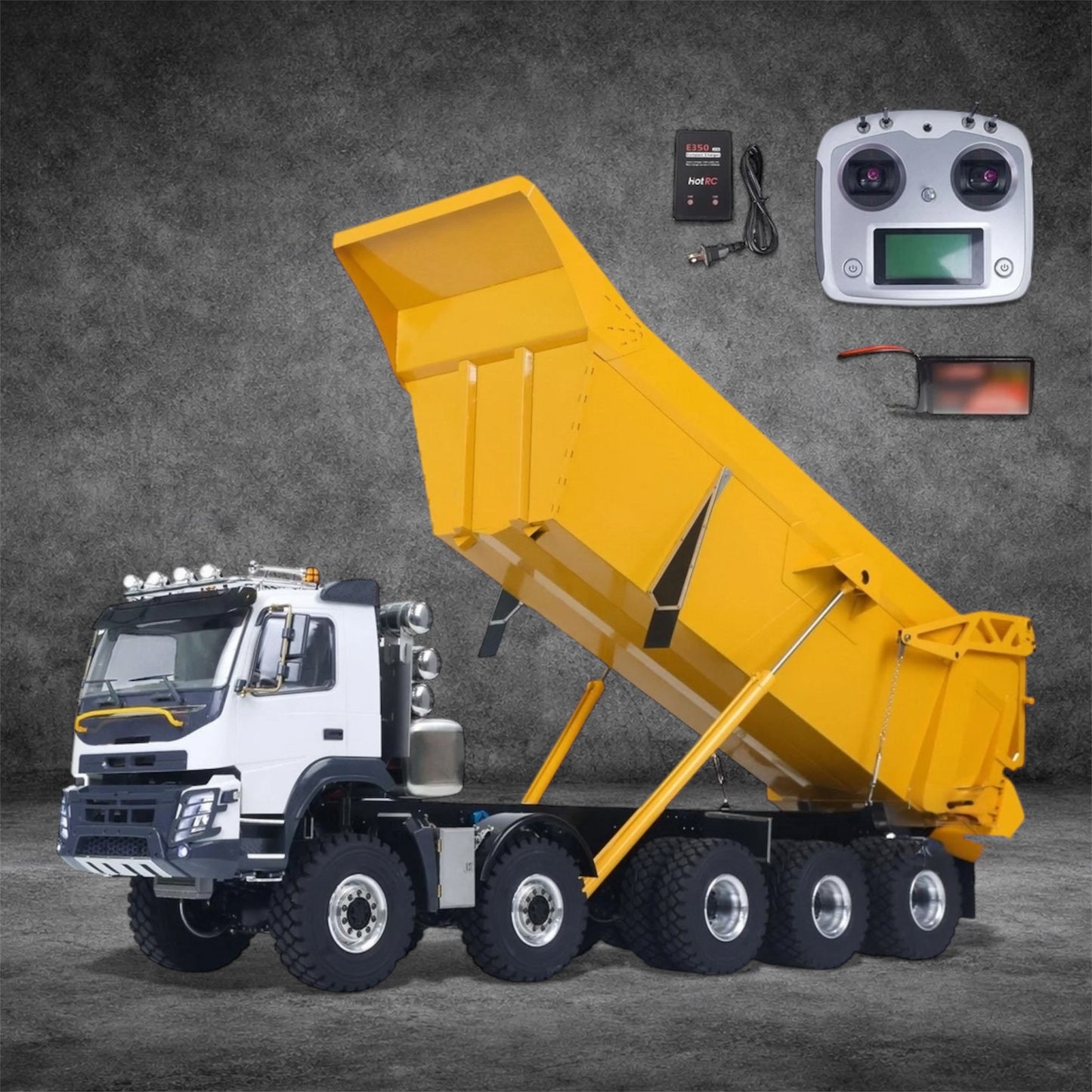 US Stock 219 3Speed RTR 114 Hydraulic Dump Metal RC Truck 10X10 10X6 RC Tipper | Realistic Remote Control Hydraulic Dump Truck