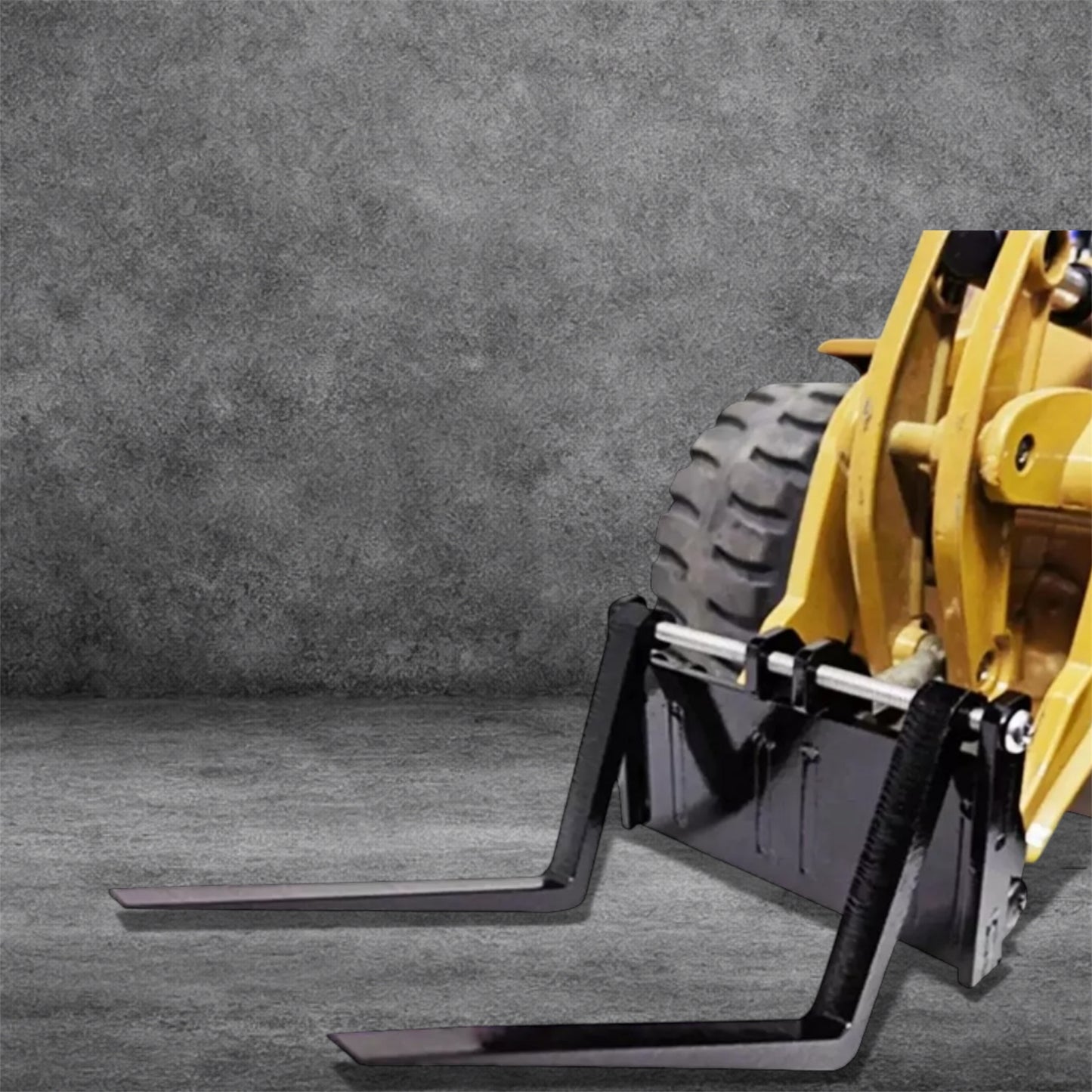 New Metal Quick Hitch Fork Attachment for Huina 1583 Loader RC Upgrade Parts | Premium Metal Fork Attachment for RC Excavator